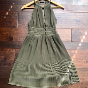 H&M pleated green dress